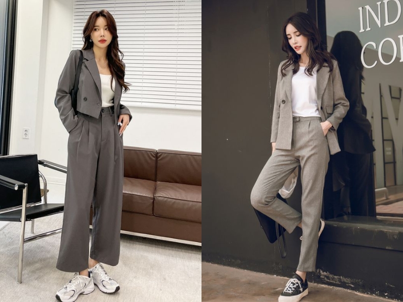 156d1ef1-cach-phoi-do-nu-84 Các set đồ nữ cùng gam màu cũng tạo nên xu hướng thời trang nữ đơn giản (Nguồn: Shein và yesstyle.com)