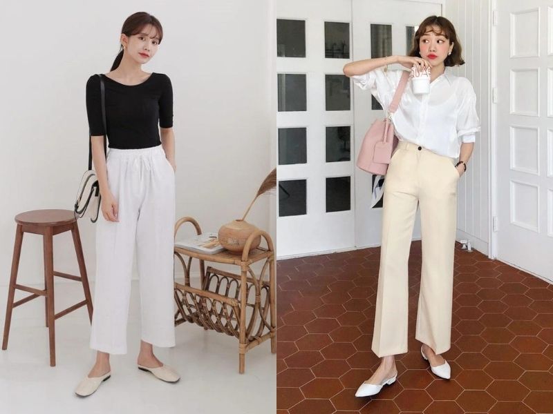 222279ea-phoi-do-voi-quan-ong-suong-nu-47 Giày mũi nhọn giúp chân thon gọn và dài hơn (Nguồn: aFamily)