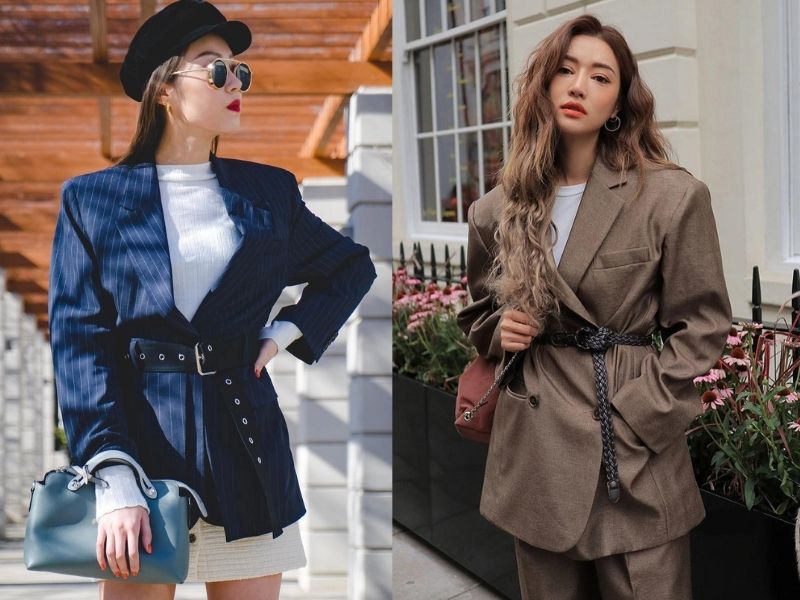 31ca6362-phoi-do-voi-ao-blazer-nu-54 Thắt lưng giúp bạn biến tấu linh hoạt với những chiếc áo blazer của mình (Nguồn: Kênh 14)