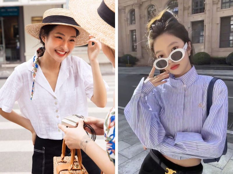 33dbb398-ao-croptop-mac-voi-quan-gi2 Những mẫu áo sơ mi croptop luôn giúp bạn có được một trang phục thanh lịch không kém phần năng động (Nguồn: Adayne)