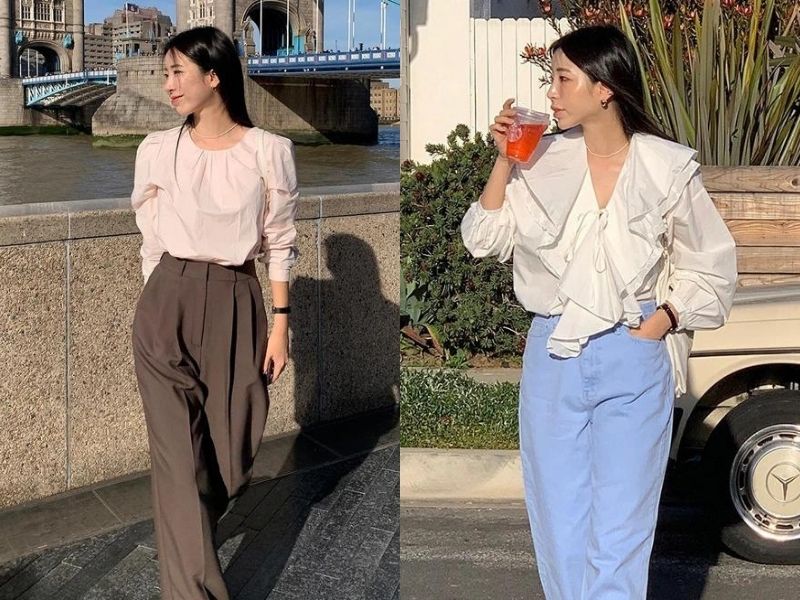 38c86dfe-phoi-do-voi-quan-ong-suong-nu-33 Phối đồ với quần vải ống suông và áo blouse biến bạn trở thành thiên kim đậm khí chất (Nguồn: aFamily/ Tin tức online)