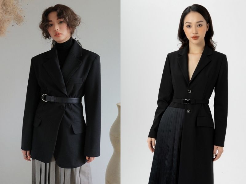 4db0b4f5-phoi-do-voi-ao-blazer-nu-53 Áo blazer mặc với gì? Phối đồ với áo blazer nữ và thắt lưng giúp bạn nhấn mạnh vòng eo con kiến của mình (Nguồn: Ngôi Sao - VnExpress/ Ivy Moda)