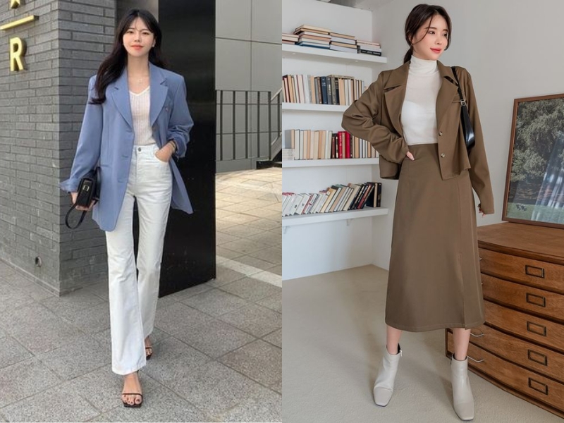 53a74d57-cach-phoi-do-nu-85 Áo blazer là item không thể thiếu khi phối đồ style nữ công sở (Nguồn: youngselena)