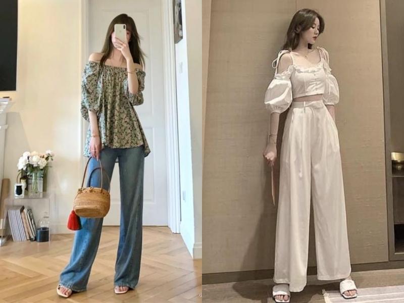 54b1524d-cach-phoi-do-nu-42 Áo trễ vai sẽ giúp bạn gợi cảm hơn, phù hợp để phối đồ đi du lịch (Nguồn: Moonnnnn_1712 và Linzy)