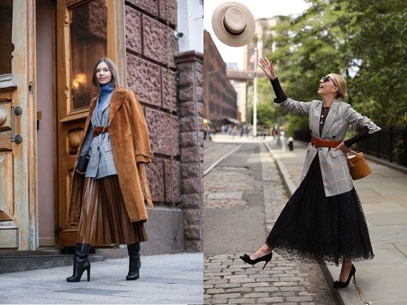 62767363-phoi-do-voi-ao-blazer-nu-37 Bạn có thể tô điểm thêm thắt lưng để tạo điểm nhấn cho phần eo (Nguồn: Gia đình và xã hội)