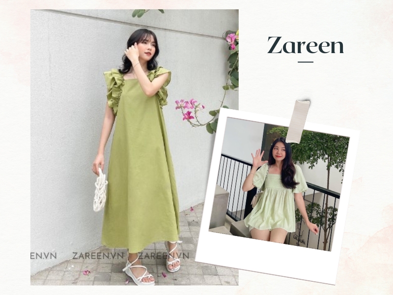 6892a438-ao-xanh-la-mac-voi-quan-mau-gi-19 Zareen có những sản phẩm màu xanh lá với phong cách Hàn Quốc (Nguồn: Shopee Blog)