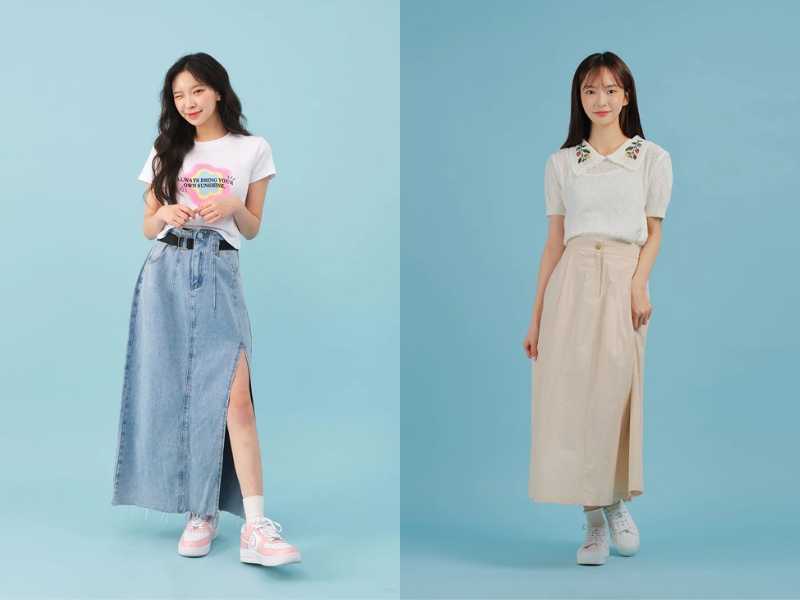 6f82abb7-cach-phoi-do-nu-9 Váy dài xẻ cạp cao là cách phối đồ đẹp cho các bạn nữ lùn (Nguồn: storenvy.com và havi)