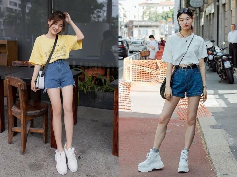 7c3b0ef0-cach-phoi-do-nu-79 Quần short jeans là item phù hợp để phối đồ vào ngày hè (Nguồn: Mei Mei và sistacafe.com)