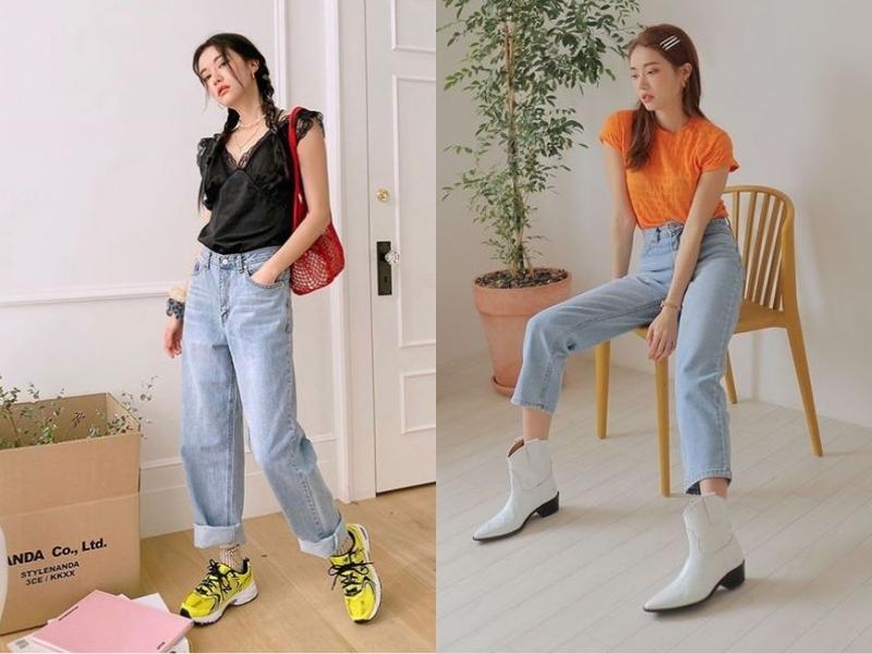 7c730f1f-cach-phoi-do-nu-74 Quần jeans có thể dễ dàng phối cùng nhiều kiểu áo khác nhau, đặc biệt là phù hợp với phong cách trẻ trung của các bạn nữ học sinh (Nguồn: yanyu)