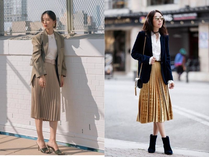 83db48fe-phoi-do-voi-ao-blazer-nu-34 Phối blazer với chân váy midi giúp bạn ăn gian chiều cao (Nguồn: Ngôi Sao - VnExpress/ Phunuvietnam.vn)