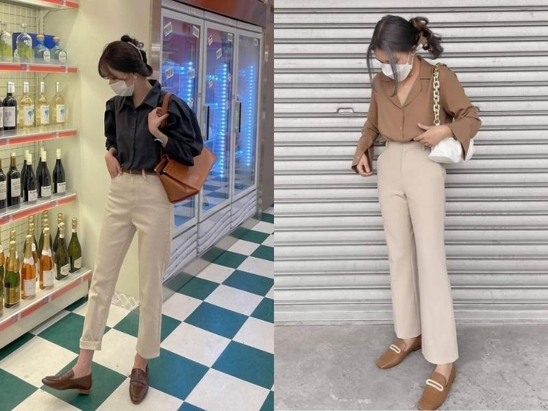 967d5de3-cach-phoi-do-nu-103 Quần kaki có thể tạo nên set đồ công sở thanh lịch (Nguồn: Witch J)