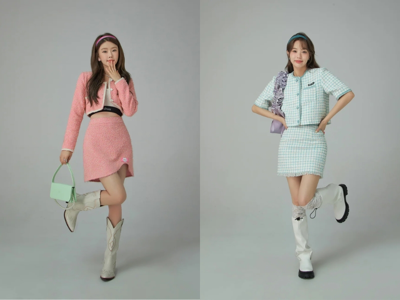 98946323-cach-phoi-do-nu-12 Set váy dạ tweed phù hợp với các bạn nữ trẻ tuổi đi dự đám cưới (Nguồn: chuumade.com)