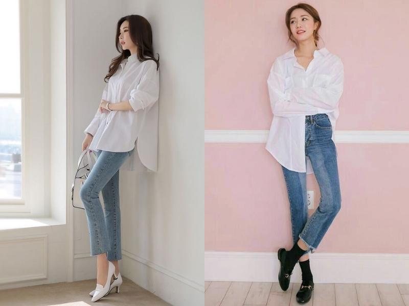 a2531460-cach-phoi-do-nu-35 Quần jeans ôm là item giúp khoe đôi chân thanh mảnh (Nguồn: Evelynn Shine và LIN2HAND)