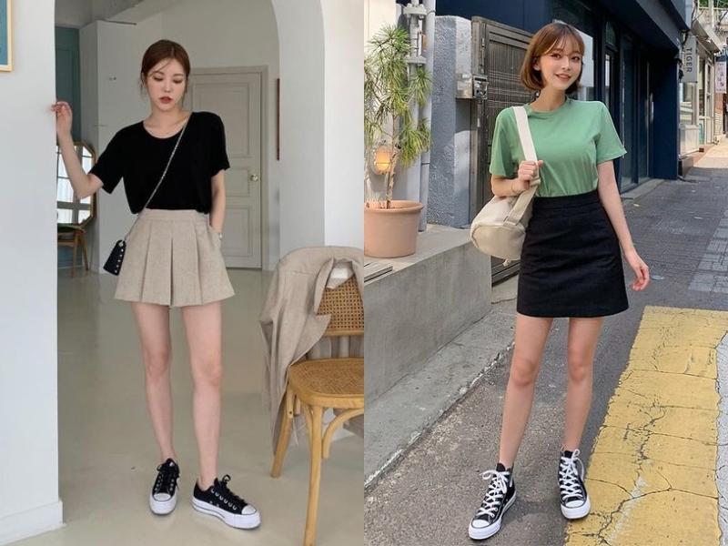 a9d1db73-cach-phoi-do-nu-75 Chân váy học sinh cũng phù hợp với nhiều outfit nữ cấp 2 (Nguồn: d và CHUU/pinterest.com)