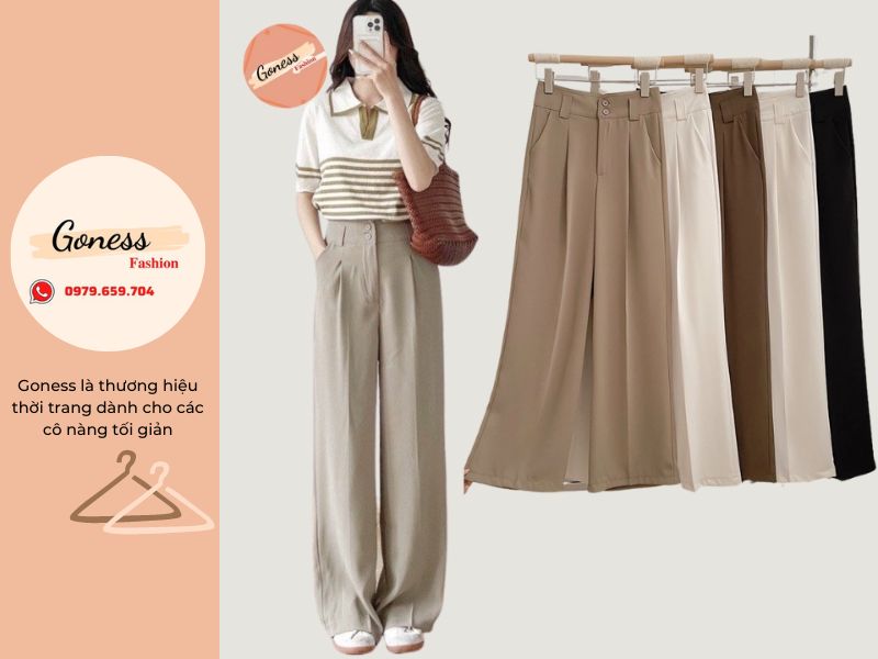 aabf1fe7-phoi-do-voi-quan-ong-suong-nu-48 Goness cung cấp các loại quần ống suông cạp cao (Nguồn: Shopee Blog)