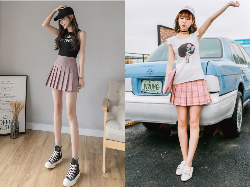 ad2dc43b-phoi-do-voi-chan-vay-xep-ly-ngan-11 Khỏe khoắn, năng động cùng áo tanktop (Nguồn: akf japan, syndromestore)