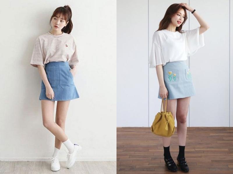 b60a6542-cach-phoi-do-nu-25 Chân váy denim giúp bạn năng động và trẻ trung hơn (Nguồn: cchatclothes.vn và baoduyenbabyhouse.com)