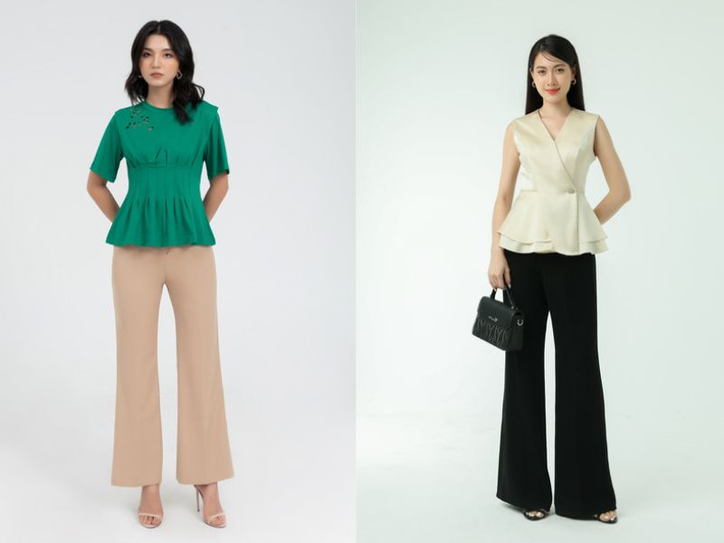 b7ab80d3-phoi-do-voi-quan-ong-suong-nu-19 Phối đồ với quần ống suông nữ và áo peplum giúp bạn khắc phục nhược điểm thừa cân dễ dàng (Nguồn: Ivy Moda)