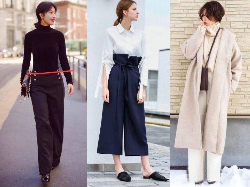 c0624471-phoi-do-voi-quan-ong-suong-nu-3 Quần cạp trễ, nhiều chi tiết hoặc quá dài đều khiến vóc dáng của bạn không cân đối (Nguồn: aFamily)