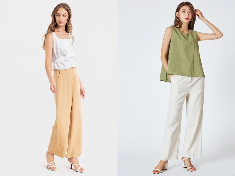 c63c8edd-phoi-do-voi-quan-ong-suong-nu-32 Áo blouse chú trọng bèo, xếp ly hoặc may phồng ở cổ, tay và ngực áo(Nguồn: Việt Báo)