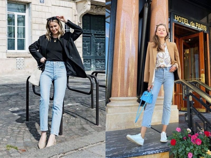 cb9180fb-phoi-do-voi-ao-blazer-nu-50 Tạo hình trẻ trung hiện đại khi phối đồ với áo blazer nữ và quần jeans đứng (Nguồn: Marc)
