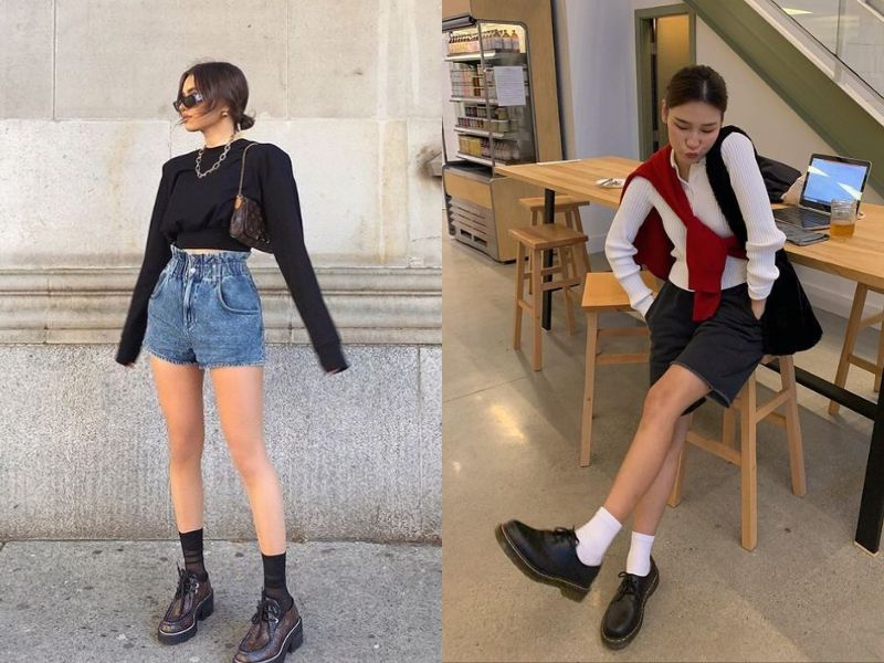 d5add857-phoi-do-voi-giay-oxford-nu-7 Quần short phù hợp phối cùng giày Oxford (Nguồn: Tumblr & Outfit Trends/ Pinterest)