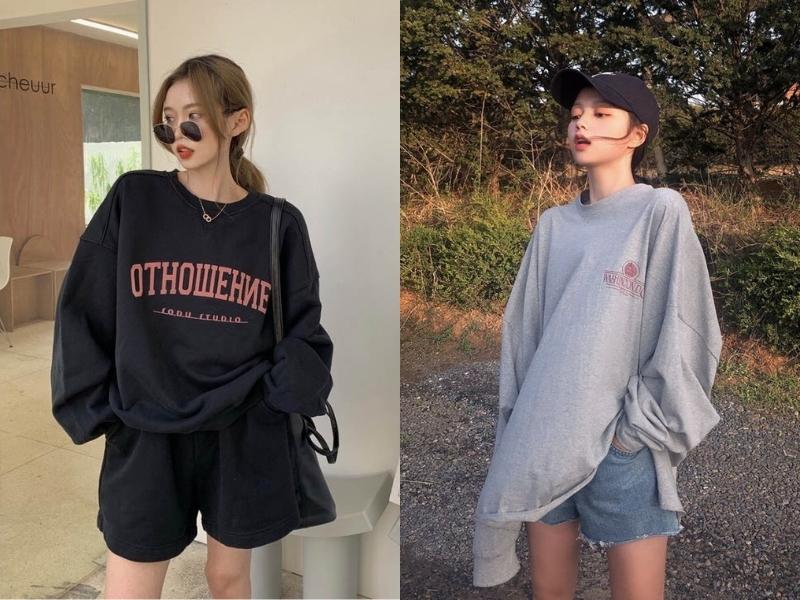 d908934c-cach-phoi-do-nu-28 Quần short cũng là item phù hợp với áo sweater (Nguồn: shopee.vn)