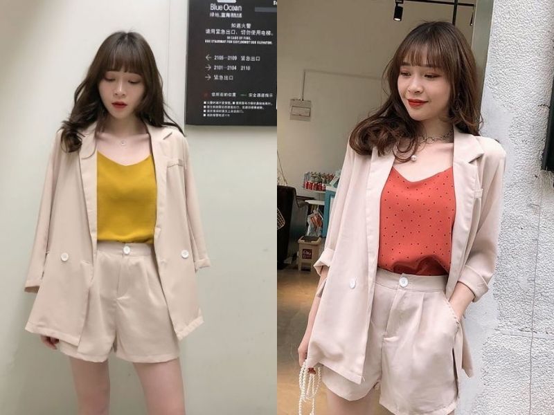e3feabcf-phoi-do-voi-ao-blazer-nu-71 Áo blazer nữ phối đồ cùng với áo hai dây mang đến vẻ đẹp trang nhã (Nguồn: Eva.vn/ Shopee Blog)