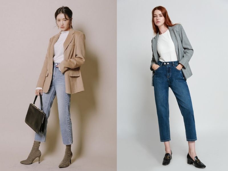 e47e2fb6-phoi-do-voi-ao-blazer-nu-48 Quần ống đứng và áo blazer gây ấn tượng mạnh mẽ (Nguồn: Chancos/ J-P Fashion)