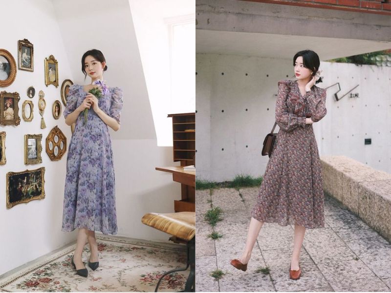 f0b485f6-phong-cach-vintage-nu4 Phối đồ vintage váy tiểu thư cổ điển, thanh lịch (Nguồn: Cherish Wang - PRINCE)