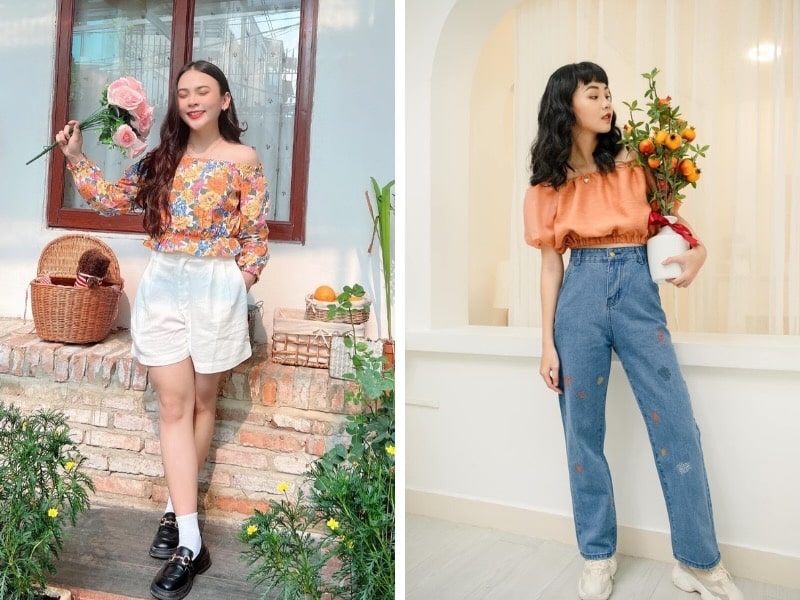 f6d9696e-croptop-2 Áo croptop hở vai thích hợp cho các nàng nữ tính (Nguồn: Facebook Miều Fashionista / Facebook Len)